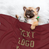 Custom Crimson Red Light Khaki Pet Blanket