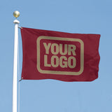 Custom Crimson Red Light Khaki Flag