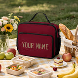 Custom Crimson Red Light Khaki Lunch Bag