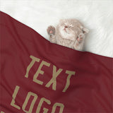 Custom Crimson Red Light Khaki Pet Blanket
