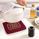 Custom Crimson Red  Light Khaki Oven Mitt Set