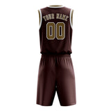 Custom Crimson Red Light Khaki Basketball Set