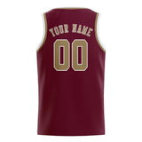 Custom Crimson Red & Light Khaki Colors Design Sports Basketball Jersey