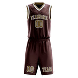 Custom Crimson Red Light Khaki Basketball Set