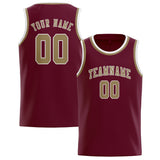 Custom Crimson Red & Light Khaki Colors Design Sports Basketball Jersey