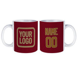 Custom Crimson Red Khaki Mug