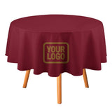 Custom Crimson Red Khaki Round Table Cloth