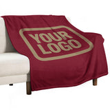 Custom Crimson Red Light Khaki Blanket