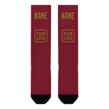 Custom Crimson Red Khaki Knee-High Sock