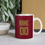 Custom Crimson Red Khaki Mug