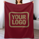 Custom Crimson Red Light Khaki Blanket