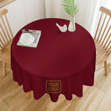 Custom Crimson Red Khaki Round Table Cloth