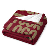 Custom Crimson Red Light Khaki Blanket