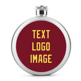 Custom Crimson Red Light Yellow Hip Flask