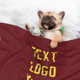 Custom Crimson Red Light Yellow Pet Blanket
