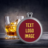 Custom Crimson Red Light Yellow Hip Flask