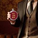 Custom Crimson Red Light Yellow Hip Flask