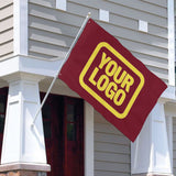 Custom Crimson Red Light Yellow Flag