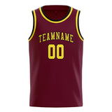 Custom Crimson Red & Light Yellow Colors Design Sports Basketball Jersey
