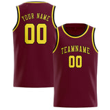 Custom Crimson Red & Light Yellow Colors Design Sports Basketball Jersey