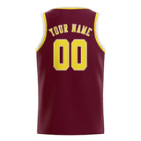 Custom Crimson Red & Light Yellow Colors Design Sports Basketball Jersey