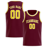 Custom Crimson Red & Light Yellow Colors Design Sports Basketball Jersey