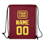 Custom Crimson Red Light Yellow Drawstring Bag