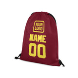 Custom Crimson Red Light Yellow Drawstring Bag