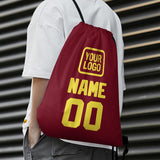 Custom Crimson Red Light Yellow Drawstring Bag