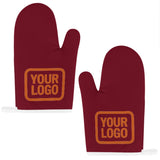 Custom Crimson Red  Orange Oven Mitt Set