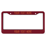 Custom Crimson Red Orange License Plate Frame