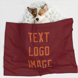 Custom Crimson Red Orange Pet Blanket