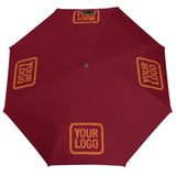 Custom Crimson Red Orange Automatic Umbrella