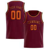 Custom Crimson Red & Orange Colors Design Sports Basketball Jersey