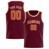 Custom Crimson Red & Orange Colors Design Sports Basketball Jersey