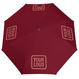 Custom Crimson Red Copper Rose Automatic Umbrella
