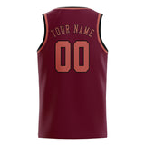 Custom Crimson Red & Copper Rose Colors Design Sports Basketball Jersey