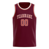 Custom Crimson Red & Copper Rose Colors Design Sports Basketball Jersey