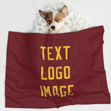 Custom Crimson Red Gold Pet Blanket