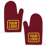Custom Crimson Red  Gold Oven Mitt Set