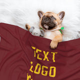Custom Crimson Red Gold Pet Blanket