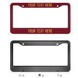Custom Crimson Red Gold License Plate Frame