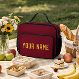 Custom Crimson Red Gold Lunch Bag