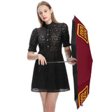 Custom Crimson Red Gold Automatic Umbrella