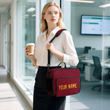 Custom Crimson Red Gold Lunch Bag