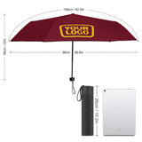 Custom Crimson Red Gold Automatic Umbrella