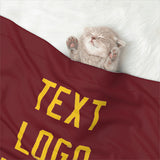 Custom Crimson Red Gold Pet Blanket
