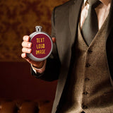 Custom Crimson Red Gold Hip Flask