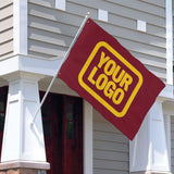 Custom Crimson Red Gold Flag