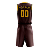 Custom Crimson Red Gold Basketball Set